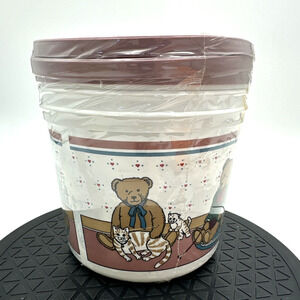 Vintage Country Containers Bear Theme Plastic Lidded Cookie Container NEW